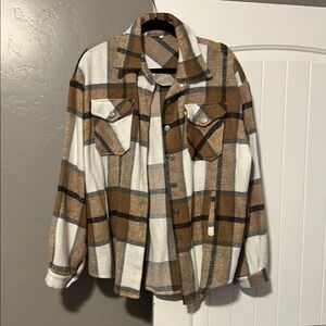 Plaid Button-Up Jacket